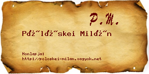 Pölöskei Milán névjegykártya